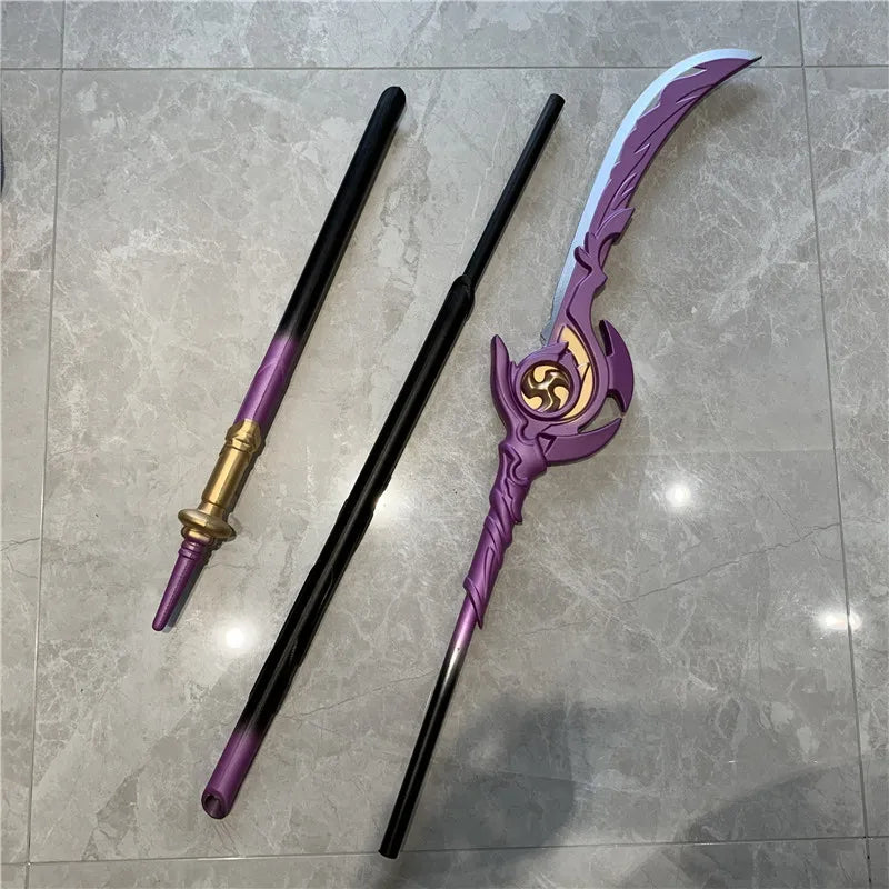 Genshin Impact: Engulfing Lightnin Sword and Spears - Raiden Shogun Weapon Cosplay Props Safety PU Model Gift Oversized 180cm