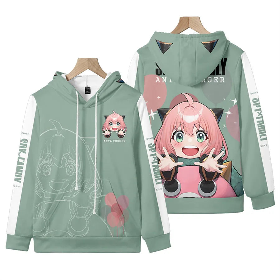 Spy X Family: D Teens Boys Tops Girls Cartoon Harajuku Hoodie Streetwear Japan Anime Spy X Family Anya Forger Cosplay Hoodies Sweatshirt
