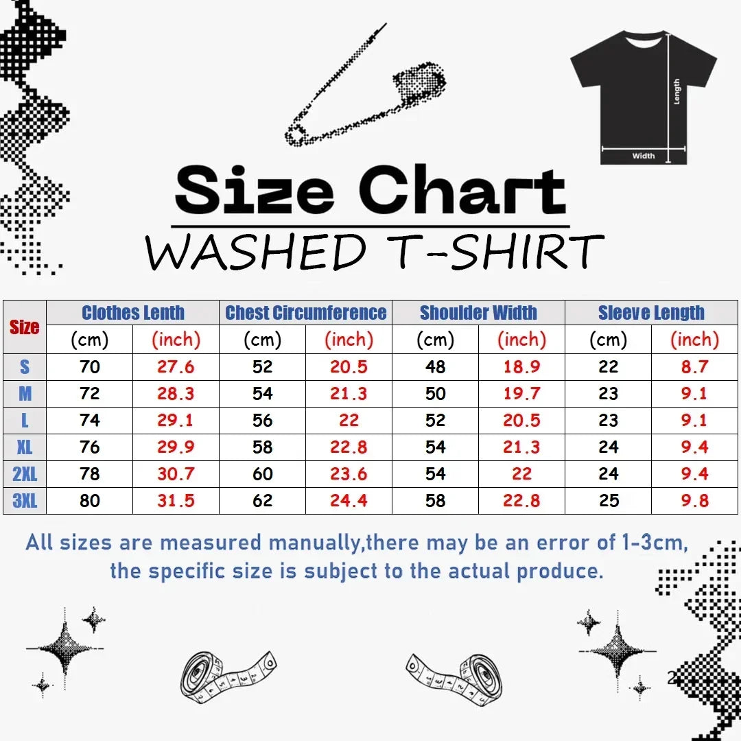 Dandadan: Manga Funny Graphic Print T-shirts Streetwear Hip Hop Harajuku Fashion Tees Retro Washed Cotton Washed Tops