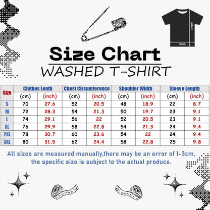 Dandadan: Manga Funny Graphic Print T-shirts Streetwear Hip Hop Harajuku Fashion Tees Retro Washed Cotton Washed Tops