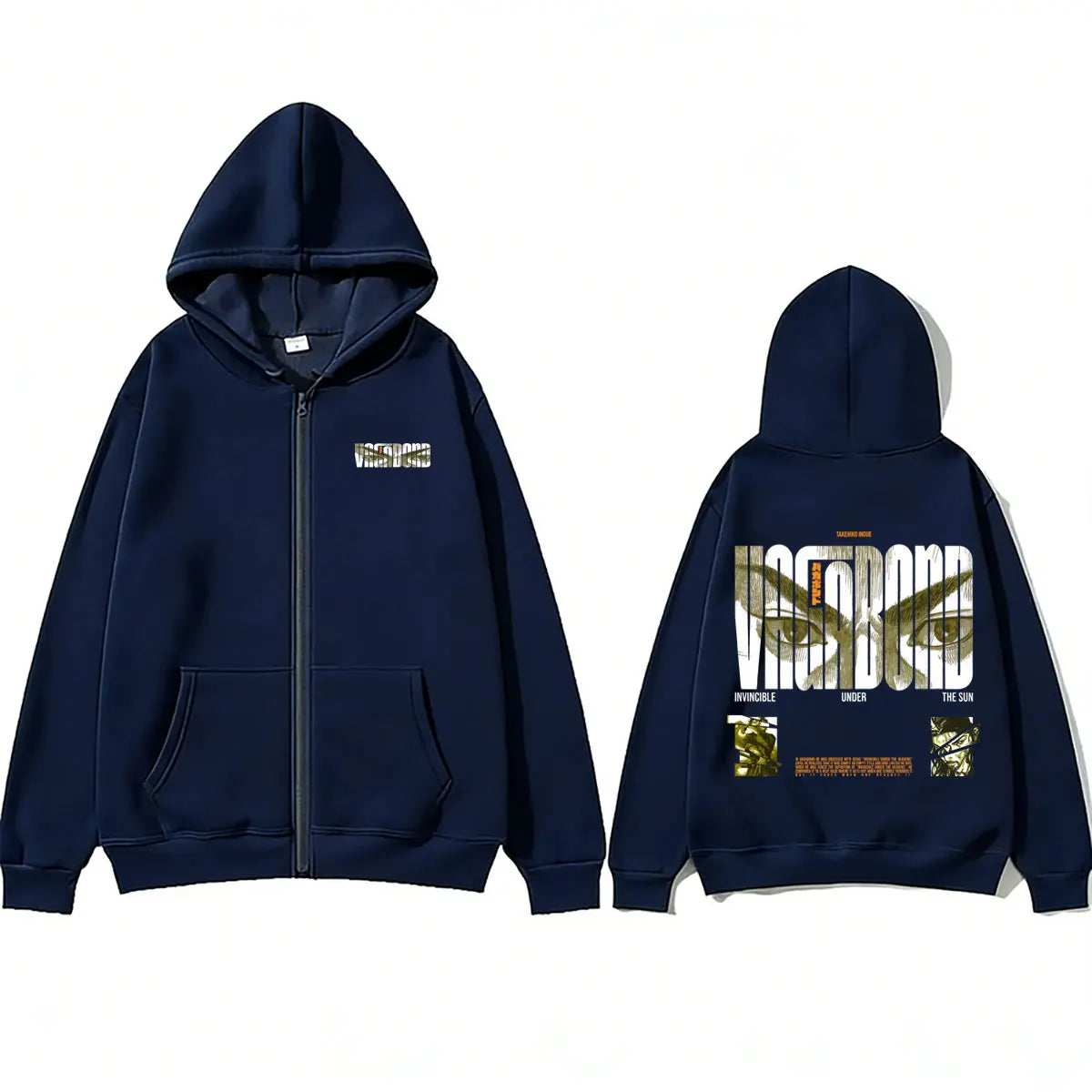 Anime Vinland Saga Miyamoto Musashi Invincible Under The Sun Zipper Hoodie Men's Women Manga Casual Oversized Zip Up Jacket Coat