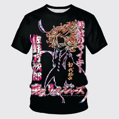 Tokyo Revengers: 3D Printed Unisex T-shirt Neutral Casual Street Style Short-sleeved Plus Size Top