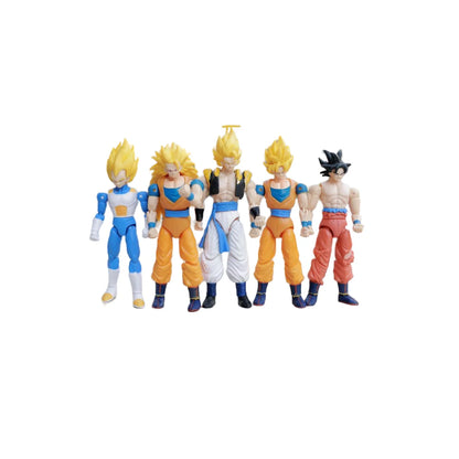 Dragon Ball: 5 Pcs/Set Action Figure Son Goku Vegeta Gogeta Super Saiyan Change Head Figurine 2 Style Ornament Gifts