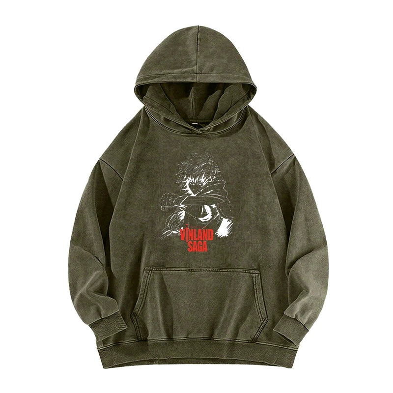 Vinland Saga: Manga Hoodie Pullover Washed Cotton Clothing Long Sleeve Hooded Sweatshirt Streetwear