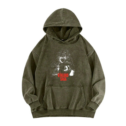 Vinland Saga: Manga Hoodie Pullover Washed Cotton Clothing Long Sleeve Hooded Sweatshirt Streetwear