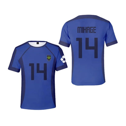 Blue Lock:  Anime Japanese Isagi Yoichi Football Jersey T-shirt Cosplay Hyoma Chigiri Meguru Bachira Tee Original Children Clothes