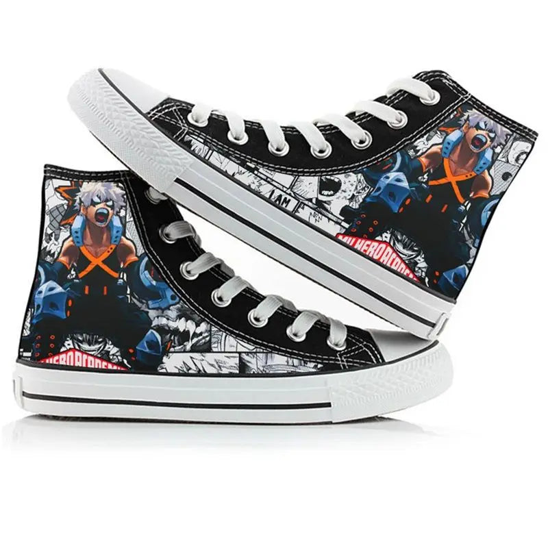 My Hero Academia: high-top canvas shoes anime Izuku Midoriya student capplet shoes breathable and comfortable holiday gift