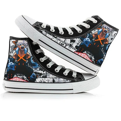 My Hero Academia: high-top canvas shoes anime Izuku Midoriya student capplet shoes breathable and comfortable holiday gift