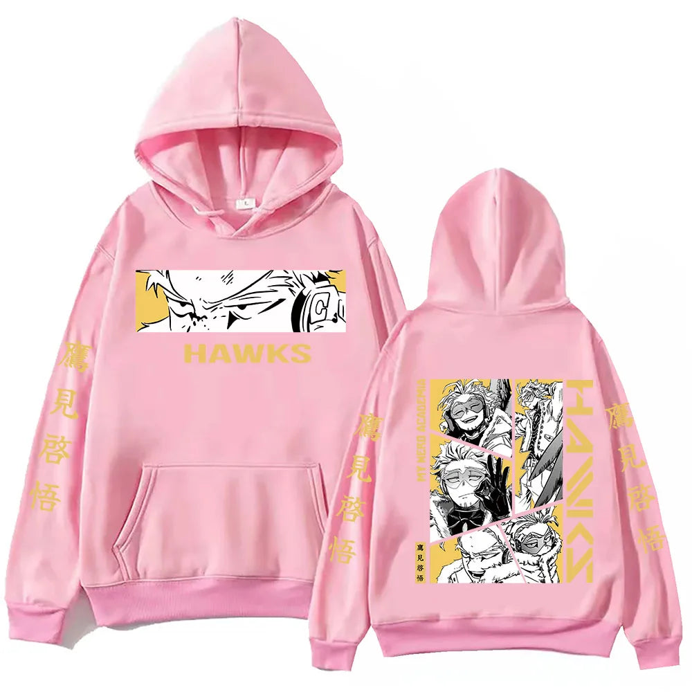 My Hero Academia: Hawks Hoodie For Men Women Winter Spring Fleece Sweatshirts Comfortable Casual Loose Hooded Streetwear
