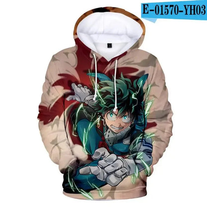 My Hero Academia: Midoriya Izuku All Might Cosplay Costume School Uniform Boku No Hero Academia 3D Print Mens Hoodies Sweatshirts