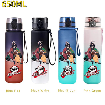 Demon Slayer: 650ML Kamado Tanjirou Water Bottle Kamado Nezuko Kochou Shinobu Fitness Drink Bottle Kettle Travel Office Jugs