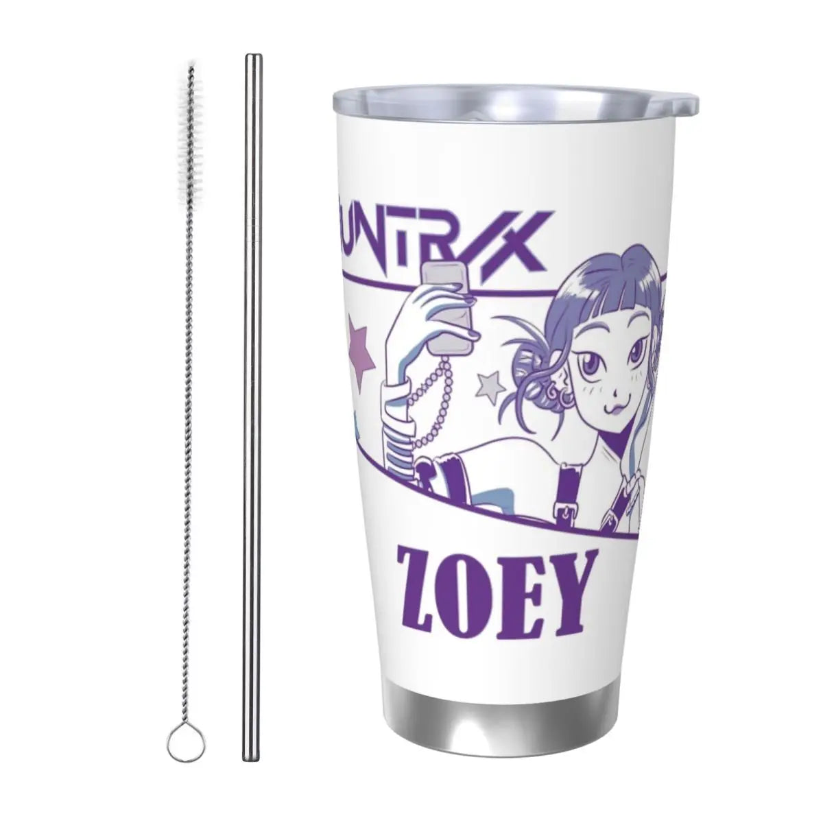 KPop Demon Hunters - Derpy  Insulated Tumbler with Lid Vacuum Thermal Mug Outdoor Travel Car Bottle Cup, 20oz