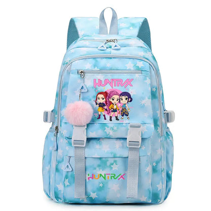 KPop Demon Hunters: Student Backpack Large Capacity Schoolbag Teenagers Student Backpack Women's Travel Laptop Bagpack