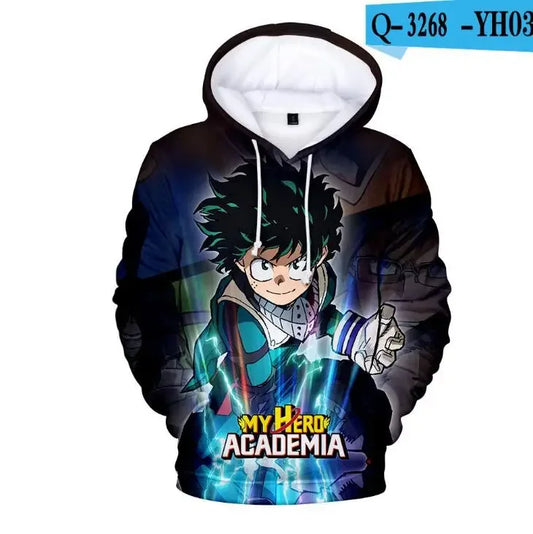 My Hero Academia: Midoriya Izuku All Might Cosplay Costume School Uniform Boku No Hero Academia 3D Print Mens Hoodies Sweatshirts