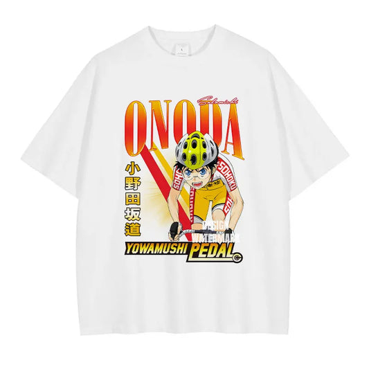 Yowamushi Pedal: T-shirts Oversized Vintage Washed Onoda Sakamichi T Shirt Retro Streetwear Harajuku Tops Tees Man Cotton