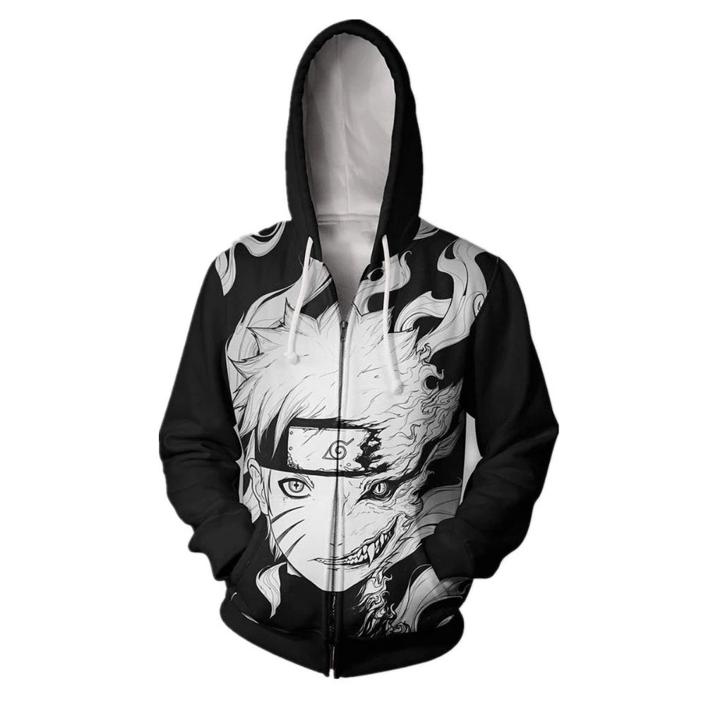 Naruto: Anie Zip Hoodie Jackets Cosplay Clothes Costumes Men Hoodies Sweatshirts Zipper Tops