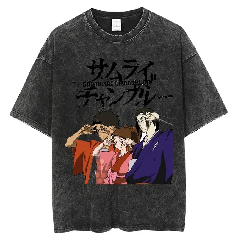 Samurai Champloo :T-Shirt Print T Shirt Fashion Hip Hop T-Shirts Streetwear Summer Casual Tops Unisex