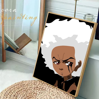 The Boondocks: Huey Freeman  Classic Anime Poster Fancy Wall Sticker for Living Room Bar Decoration Decor Art Wall Stickers