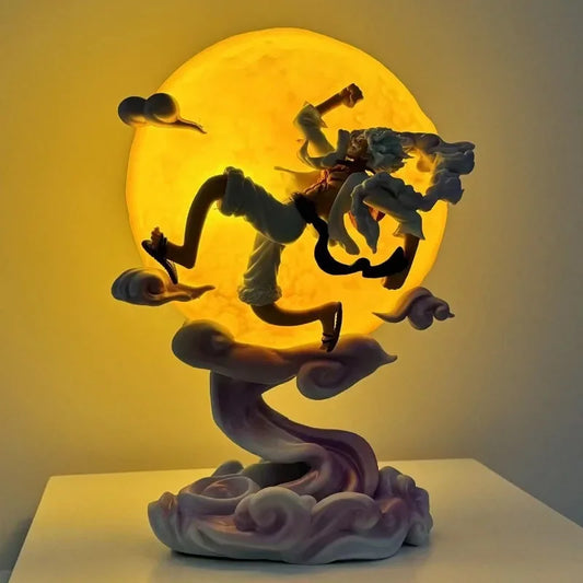 One Piece: Anime Figures Nika Sun God 5 Gear Luffy Flying To The Moon Model GK Statue Glowing Trendy Collectible Ornament Gifts