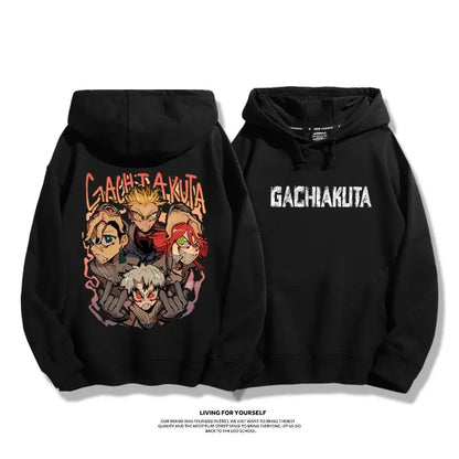 Gachiakuta:  Rudo Enjin Hoodies Men Women Fleece Warm Oversized Hooded Sweatshirt Pullover Casual Loose Street Female Male Clothes