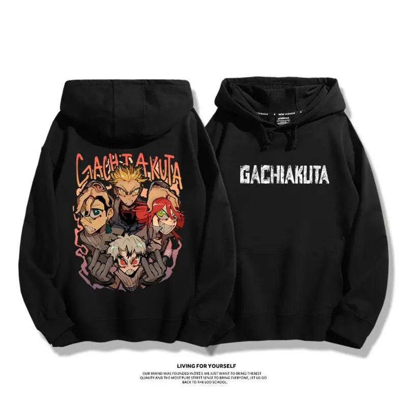 Gachiakuta:  Rudo Enjin Hoodies Men Women Fleece Warm Oversized Hooded Sweatshirt Pullover Casual Loose Street Female Male Clothes