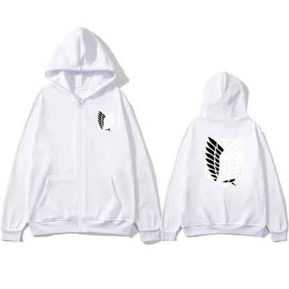 Attack on Titan: High-Quality Fashion Trendy Anime Print Zipper Hoodie Loose Comfortable Classic Sports Sweatshirt