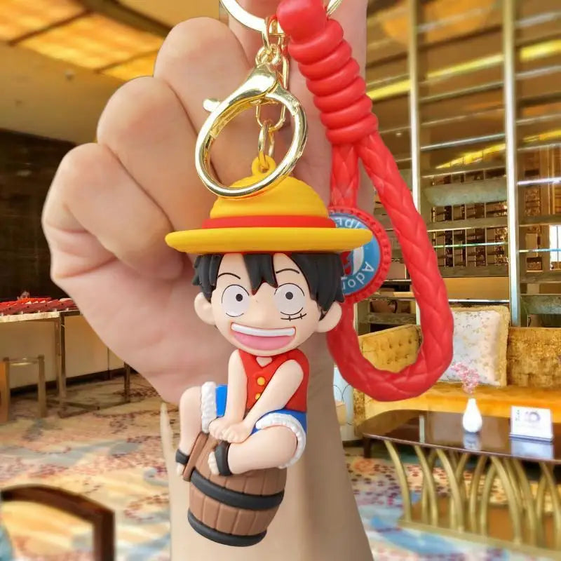 One Piece: Keychain with Cartoon Luffy and Zoro Characters, Ideal for Cosplay Accessories and Gifts
