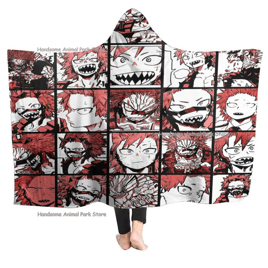 My Hero Academia: Collage Soft Warm Hooded Blanket Kirishima Tamaki Amajiki Kaminari Denki Midoriya Izuku