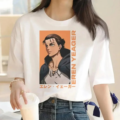 Attack on Titan: Graphic Print Harajuku T Shirt Casual Fashion Short Sleeve T-Shirt Women Graphic T Shirts
