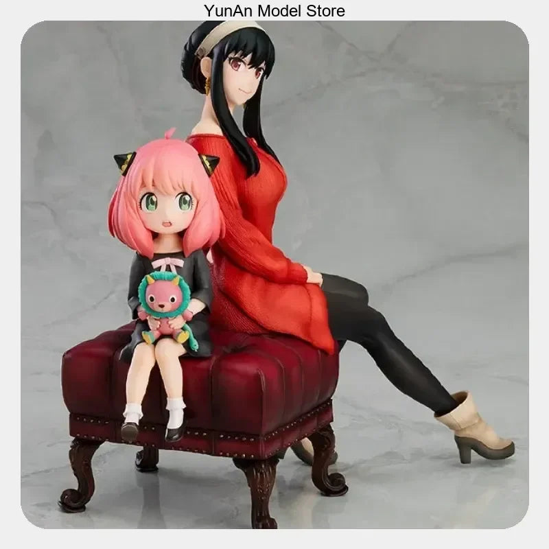 Spy × Family: Anime Figure Statue Model Collection Desktop Decoration Ornament 15cm  Anya Forger & Yor Forger Sit On The Sofa