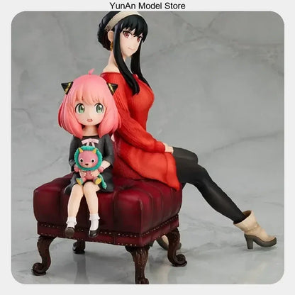 Spy × Family: Anime Figure Statue Model Collection Desktop Decoration Ornament 15cm  Anya Forger & Yor Forger Sit On The Sofa