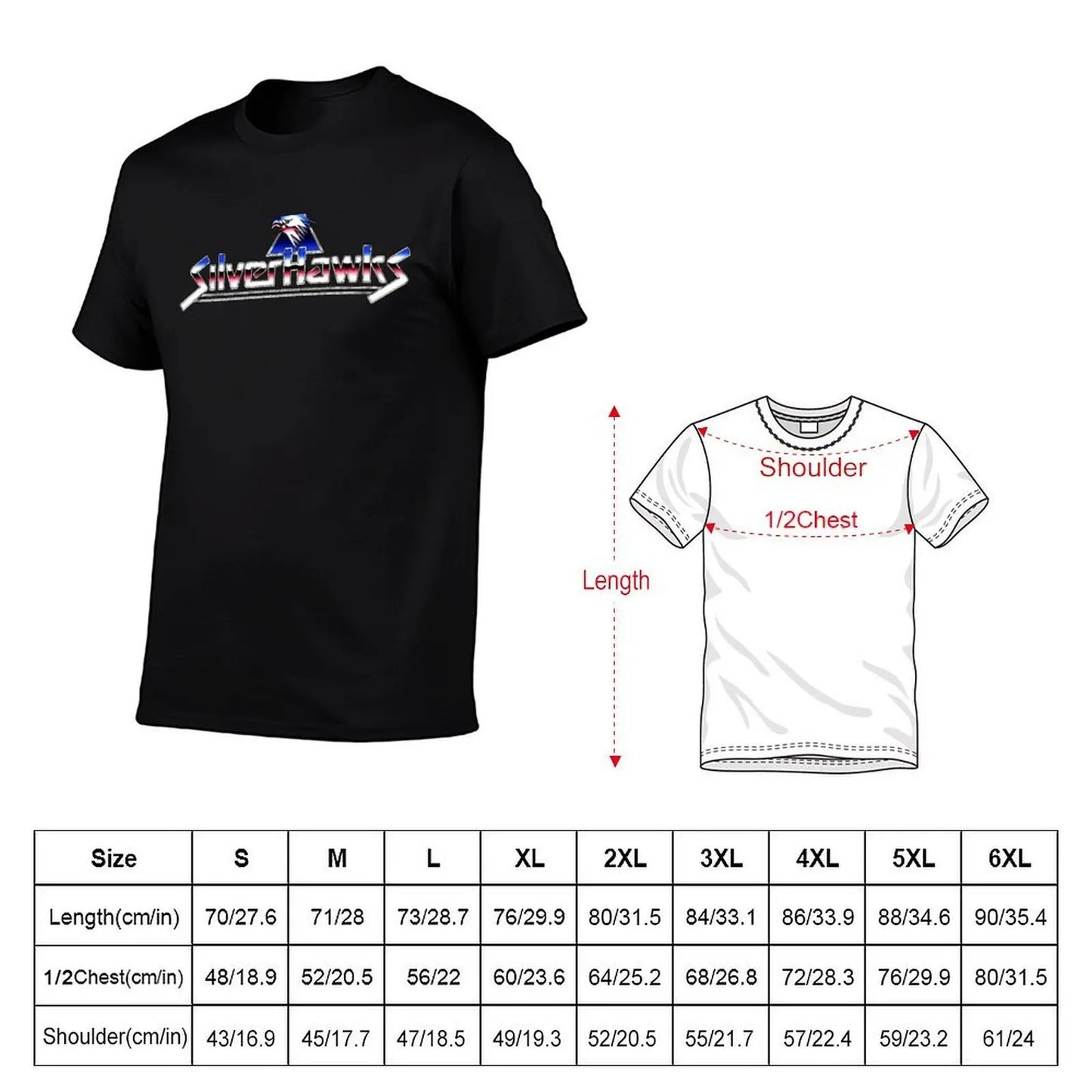 The Silverhawks: T-Shirt t shirts for man slim fit anime t shirts for man t shirt man cotton T-shirt