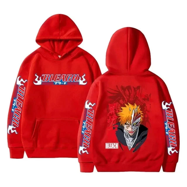 Bleach: Hoodies Graphic Kurosaki Ichigo Printed Hooded Sweatshirts Unisex Fashion Casual Sportwear Pullover Tops