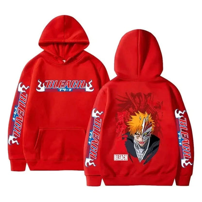 Bleach: Hoodies Graphic Kurosaki Ichigo Printed Hooded Sweatshirts Unisex Fashion Casual Sportwear Pullover Tops
