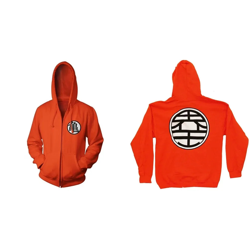 Dragon Ball: Men's and Women's Zipper Coat Hoodie Sweater  Animation Spring and Autumn New Warm Long-sleeved Top