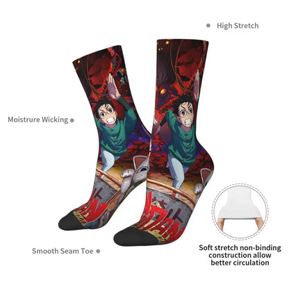 Dandadan: Skateboard Color Socks Casual Okarun Momo Takakura Ken Graphic