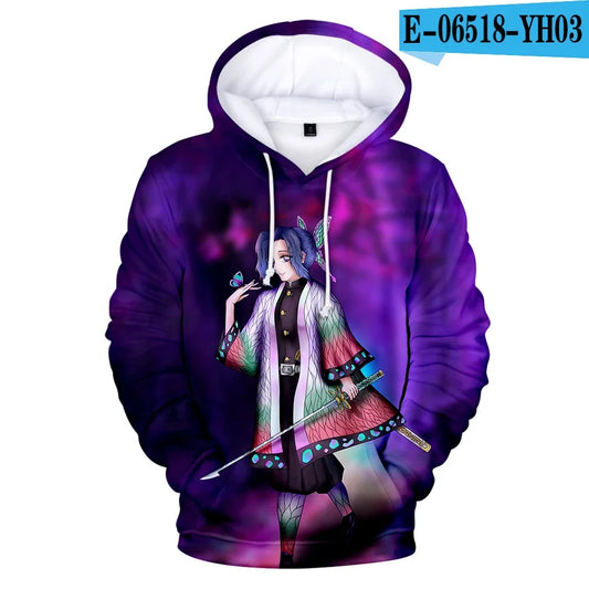 Demon Slayer: Kimetsu No Yaiba Hoodies Sweatshirts Black White Checkered Pattern Full Hoodies Casual