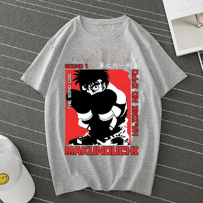 Hajime No Ippo: Kamogawa Boxing Gym T Shirt Men Women Crew Neck Casual Tops Tees Makunouchi Takamura KGB Graphic T-Shirts