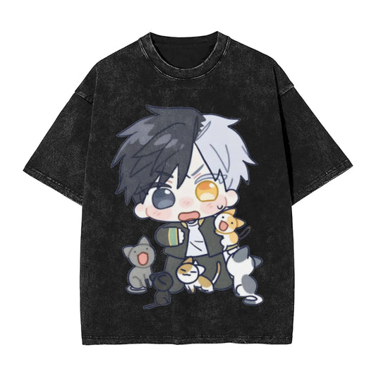 Wind Breaker: Jo Togame Washed T Shirt Novelty Harajuku Oversize Tee T-Shirts 100% Cotton