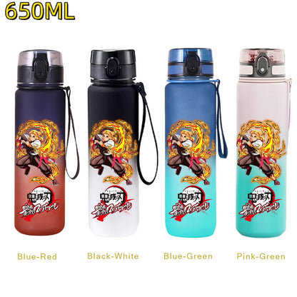 Demon Slayer: 650ML Kamado Tanjirou Water Bottle Kamado Nezuko Kochou Shinobu Fitness Drink Bottle Kettle Travel Office Jugs