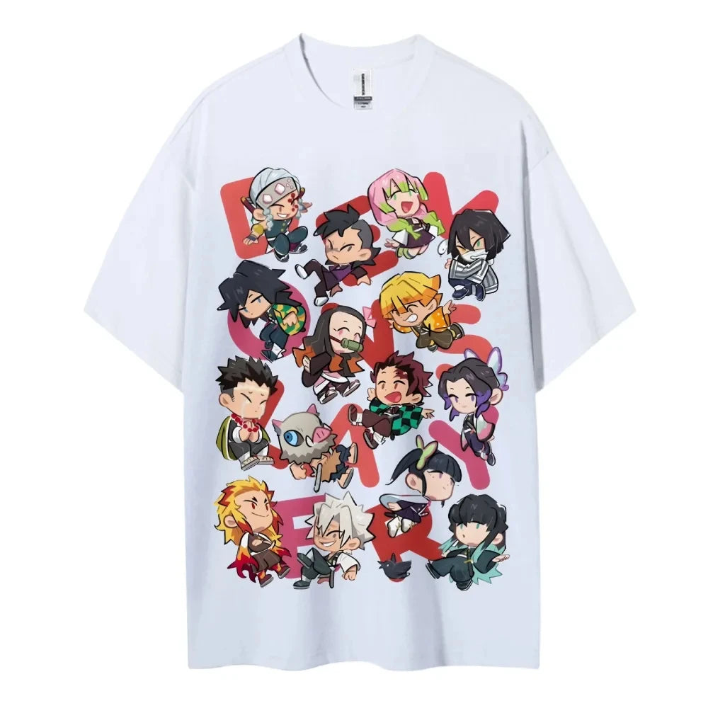 Demon Slayer Japanese Hot-blooded Anime Classic Characters Sports Casual Short-sleeved Comfortable Half-sleeved Popular Top