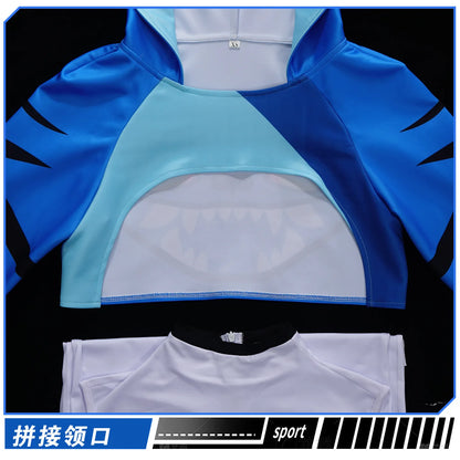 KPop Demon Hunters: Cosplay Costume Women Blue Tiger Hoodie Outfit Idol Style Anime Character Dress Stage Performance Party Event