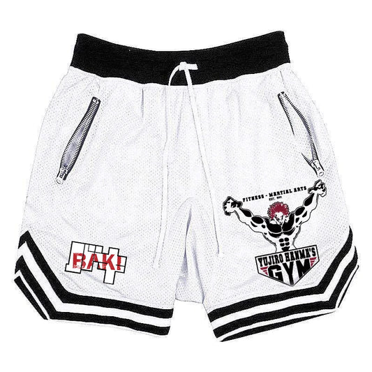 Baki Hanma: Active Athletic Shorts for  Print Breathable Quick Dry Basketball Shorts with Zippered Pockets Gym Fitness