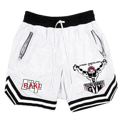 Baki Hanma: Active Athletic Shorts for  Print Breathable Quick Dry Basketball Shorts with Zippered Pockets Gym Fitness