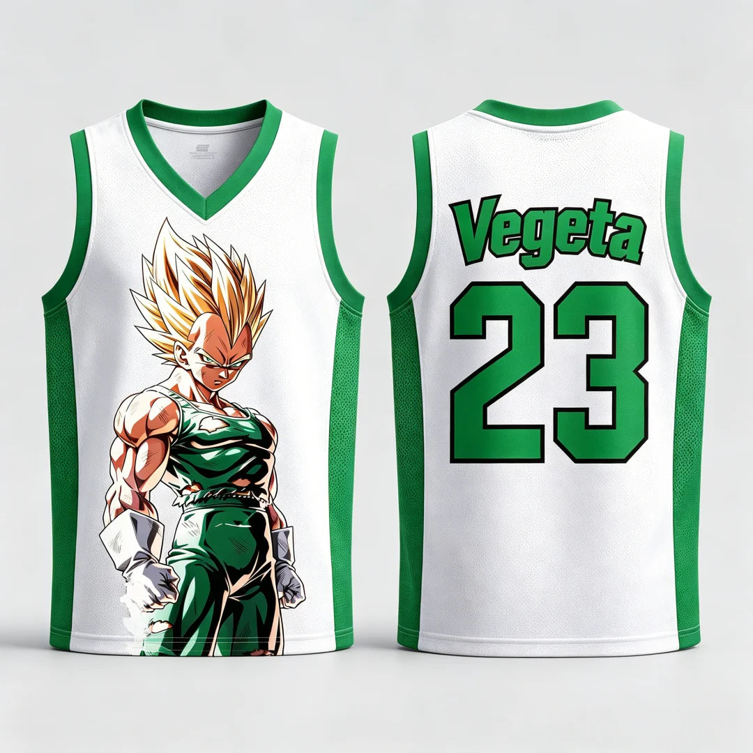 Dragon Ball: Vegeta Super Saiyan #23 Basketball Jersey Tank Top Anime Print Breathable Sportswear Unisex Streetwear for Fans Kids