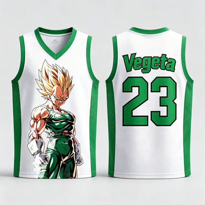 Dragon Ball: Vegeta Super Saiyan #23 Basketball Jersey Tank Top Anime Print Breathable Sportswear Unisex Streetwear for Fans Kids