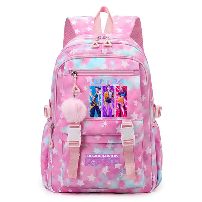 KPop Demon Hunters: Student Backpack Large Capacity Schoolbag Teenagers Student Backpack Women's Travel Laptop Bagpack