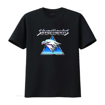 Silverhawks: Logo T Shirt Retro Design High Quality Print Comfortable Fabric vintage Washed Top For Everyday Wear streetwear