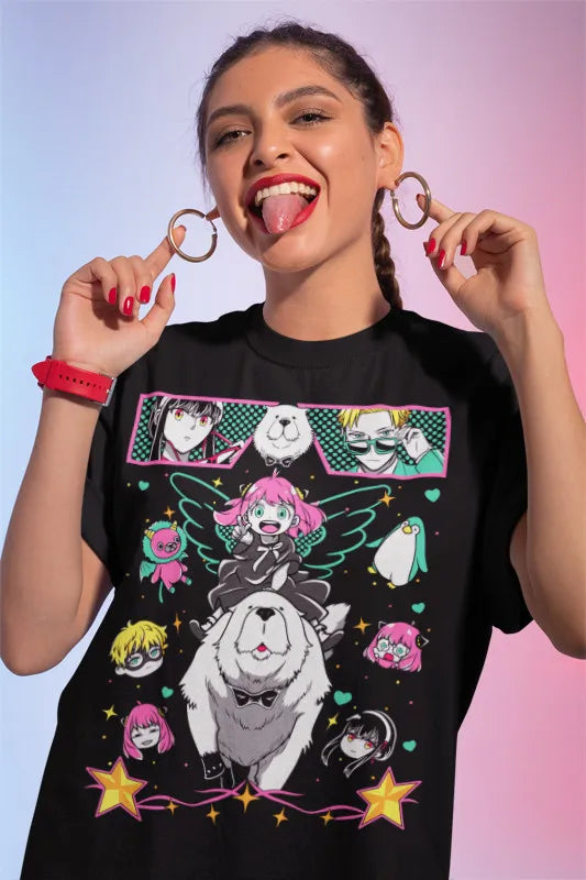 Spy x Family: T-Shirt Loid Anya Bon Forger Girl Manga Anime Gift Shirt All Size