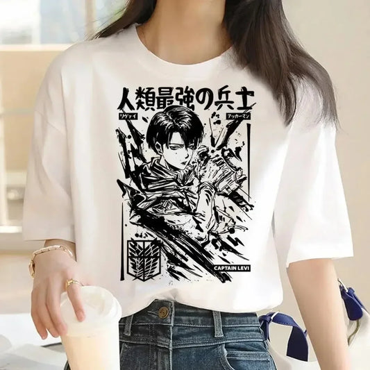 Attack on Titan: Graphic Print Harajuku T Shirt Casual Fashion Short Sleeve T-Shirt Women Graphic T Shirts